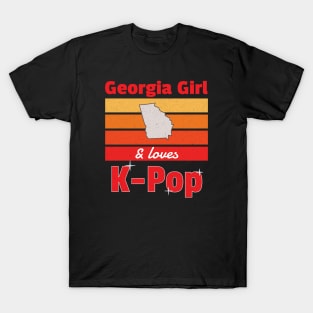 Georgia Girl and loves K-Pop with Red sunset T-Shirt